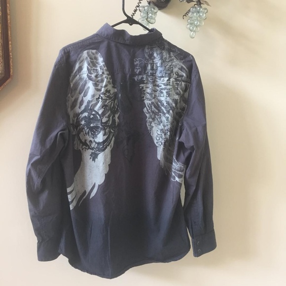 APT. 9 Rock and Roll Wings Black Shirt Large - Picture 4 of 7